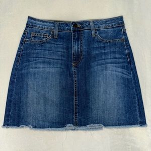 NEW Jean Demin Skirt Small Just Black Summer Spring Fringe  Pockets Mini